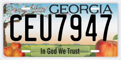 GA license plate CEU7947