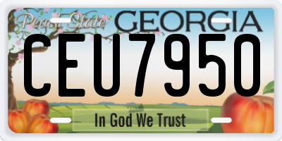 GA license plate CEU7950