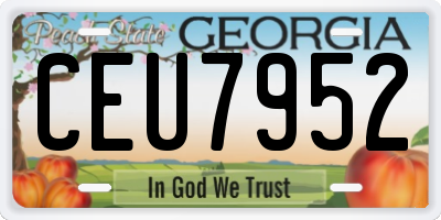 GA license plate CEU7952