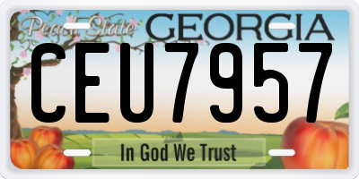 GA license plate CEU7957