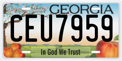 GA license plate CEU7959