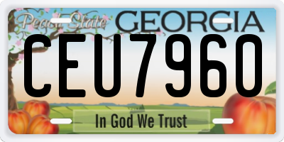 GA license plate CEU7960