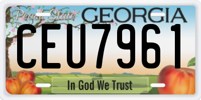 GA license plate CEU7961