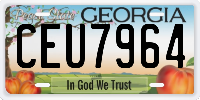 GA license plate CEU7964