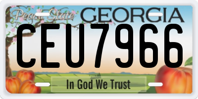 GA license plate CEU7966