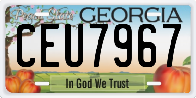 GA license plate CEU7967
