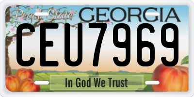 GA license plate CEU7969