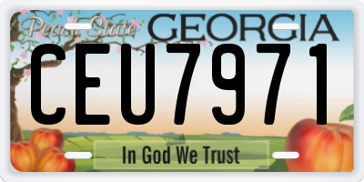 GA license plate CEU7971