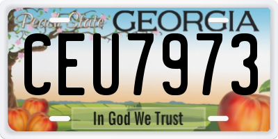 GA license plate CEU7973