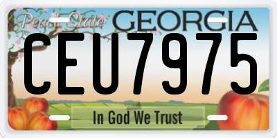 GA license plate CEU7975