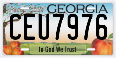 GA license plate CEU7976