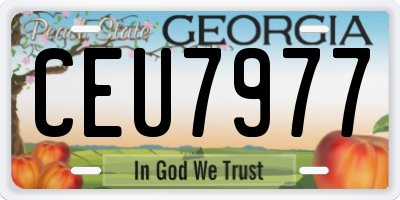 GA license plate CEU7977