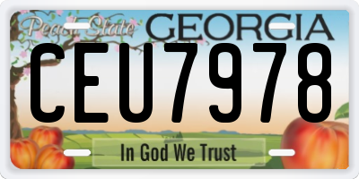 GA license plate CEU7978