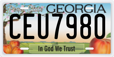 GA license plate CEU7980