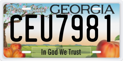 GA license plate CEU7981