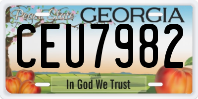 GA license plate CEU7982