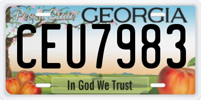 GA license plate CEU7983