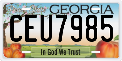 GA license plate CEU7985