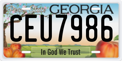 GA license plate CEU7986