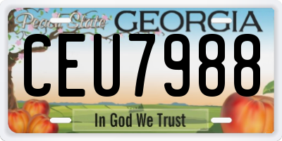 GA license plate CEU7988