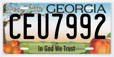 GA license plate CEU7992