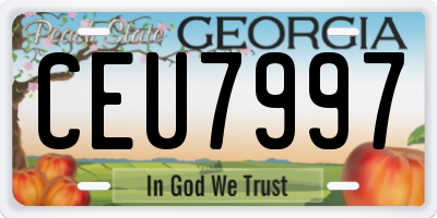 GA license plate CEU7997