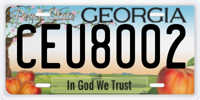 GA license plate CEU8002