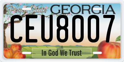 GA license plate CEU8007