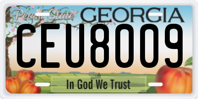GA license plate CEU8009