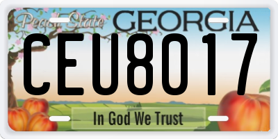 GA license plate CEU8017