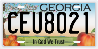 GA license plate CEU8021