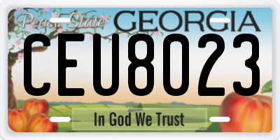 GA license plate CEU8023