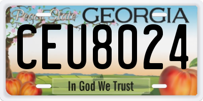 GA license plate CEU8024