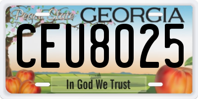 GA license plate CEU8025