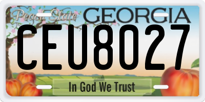 GA license plate CEU8027