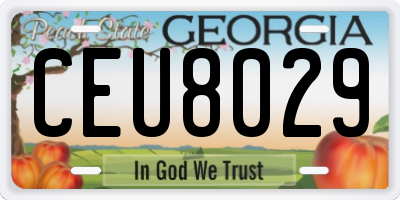 GA license plate CEU8029