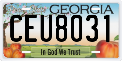 GA license plate CEU8031