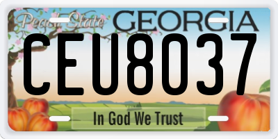 GA license plate CEU8037