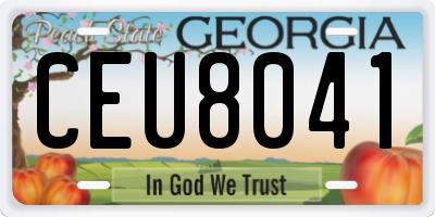 GA license plate CEU8041