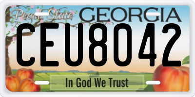 GA license plate CEU8042