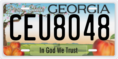 GA license plate CEU8048