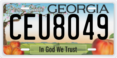 GA license plate CEU8049
