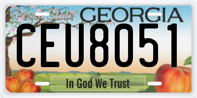 GA license plate CEU8051