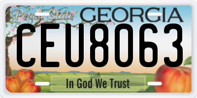 GA license plate CEU8063