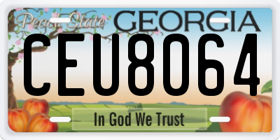 GA license plate CEU8064