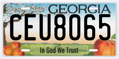 GA license plate CEU8065