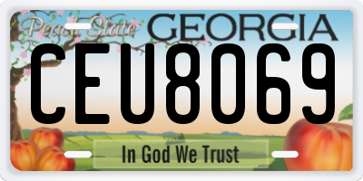 GA license plate CEU8069