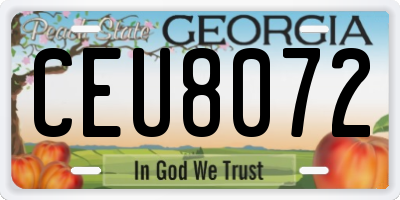 GA license plate CEU8072