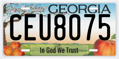 GA license plate CEU8075