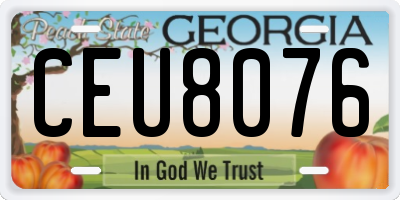 GA license plate CEU8076